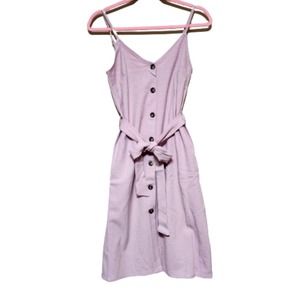 ELIZABETH CROSBY Anthropologie NWT Pink Emma Dress Tie Waist Large #0242-3